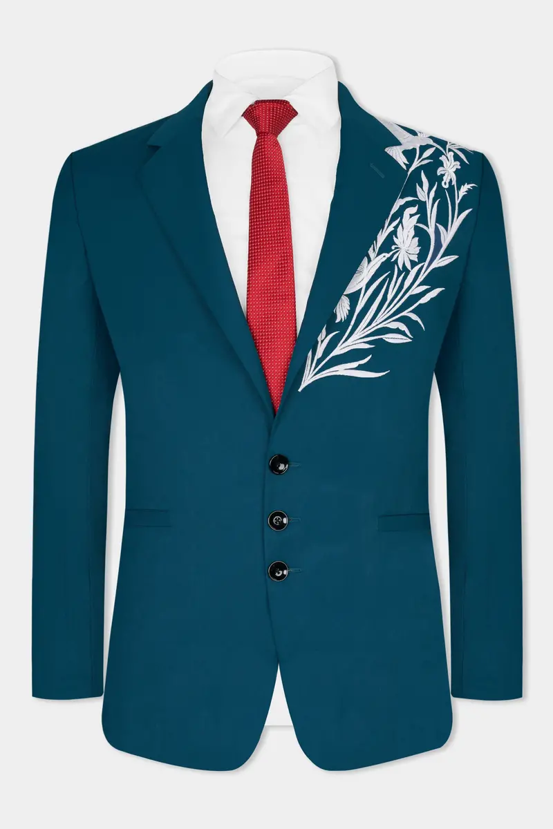 Dell Blue Wool Rich Designer Blazer 2