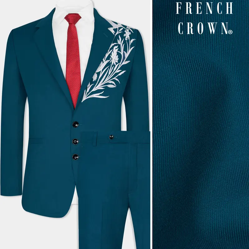 Dell Blue Wool Rich Designer Suit 1