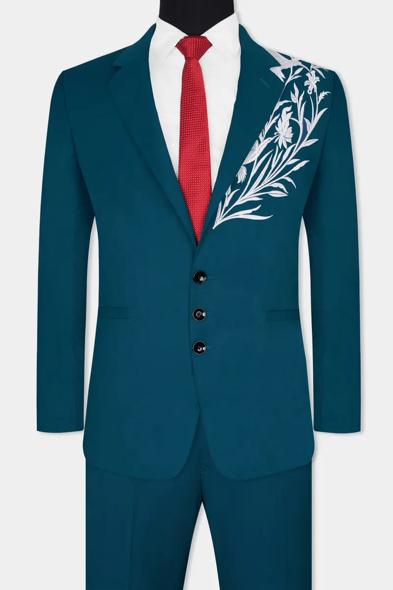 Dell Blue Wool Rich Designer Suit 6