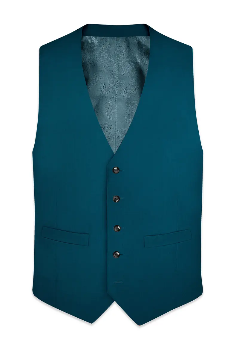 Dell Blue Wool Rich Waistcoat 2