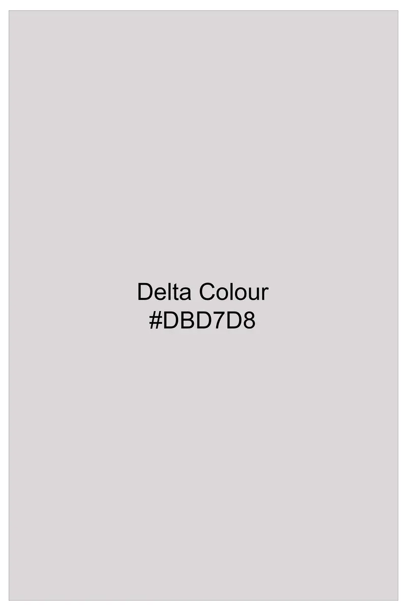 Delta Gray Windowpane Dobby Textured Premium Giza Cotton Shirt 8