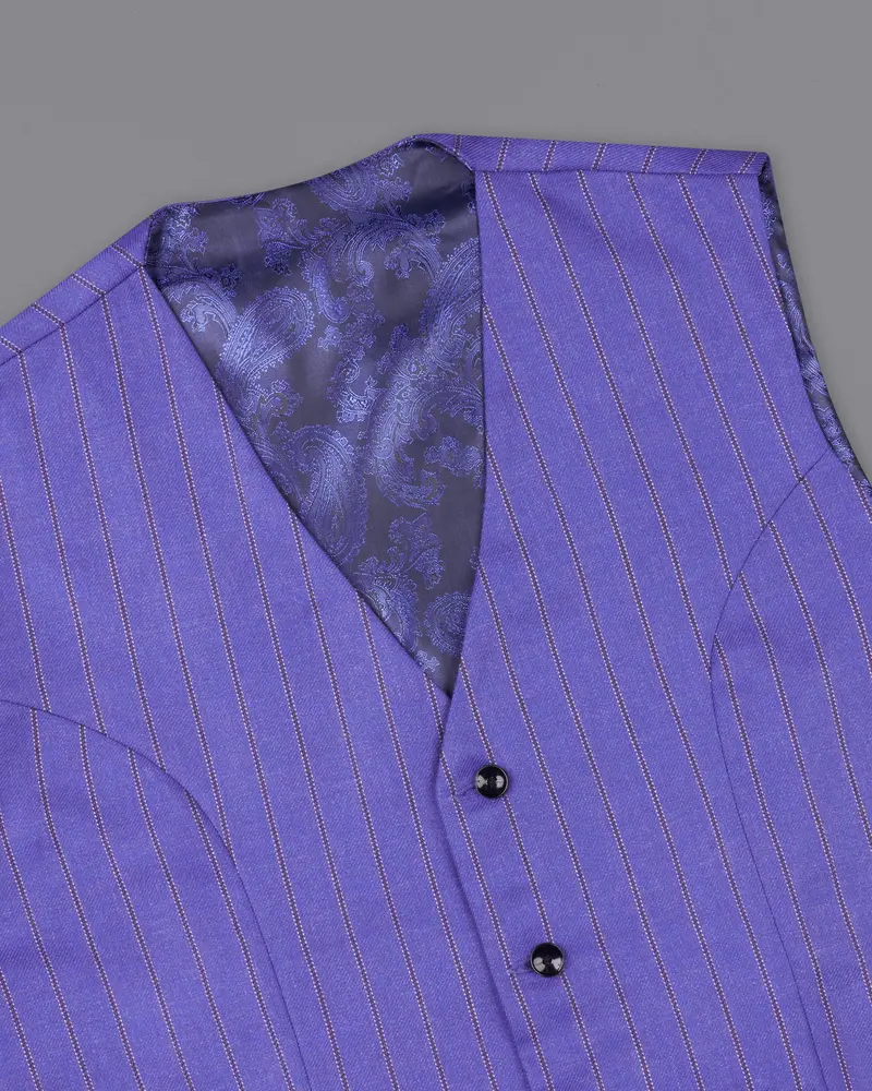 Deluge Blue Striped Waistcoat 4