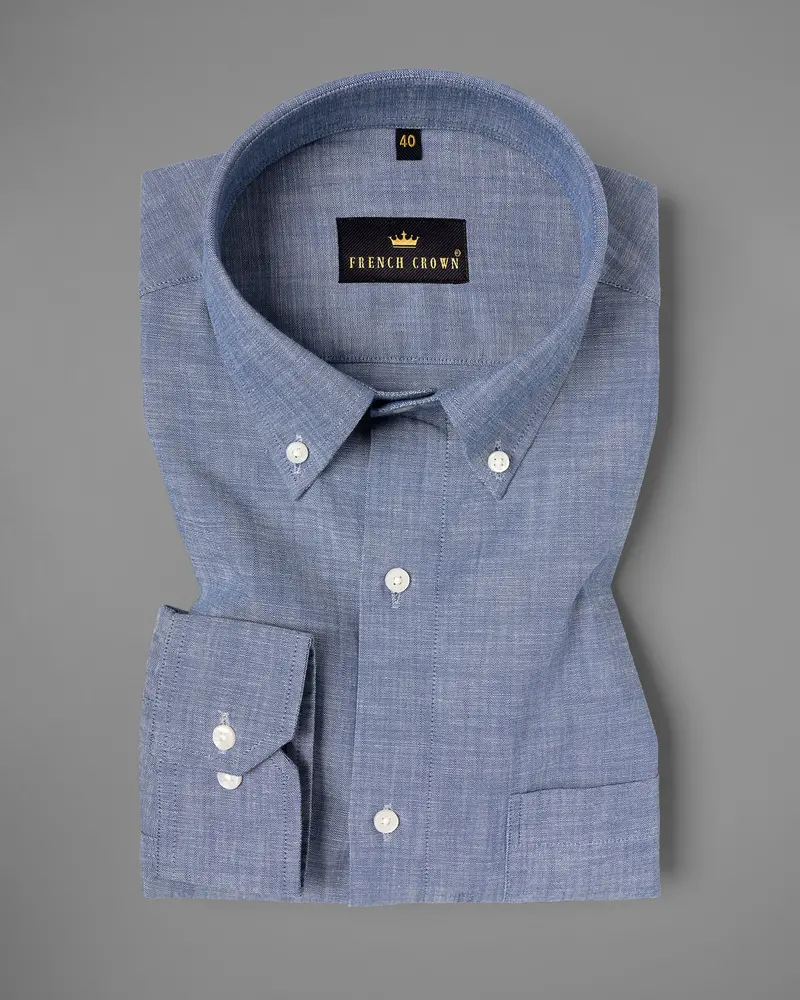 Denim Blue Royal Oxford Shirt 3