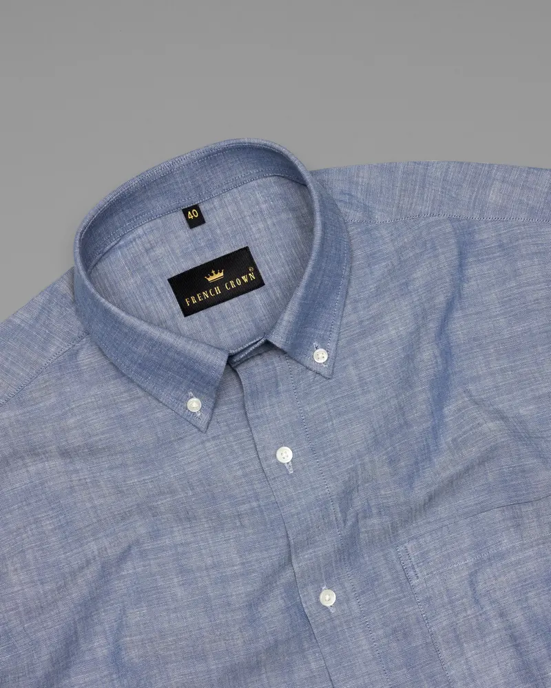 Denim Blue Royal Oxford Shirt 4