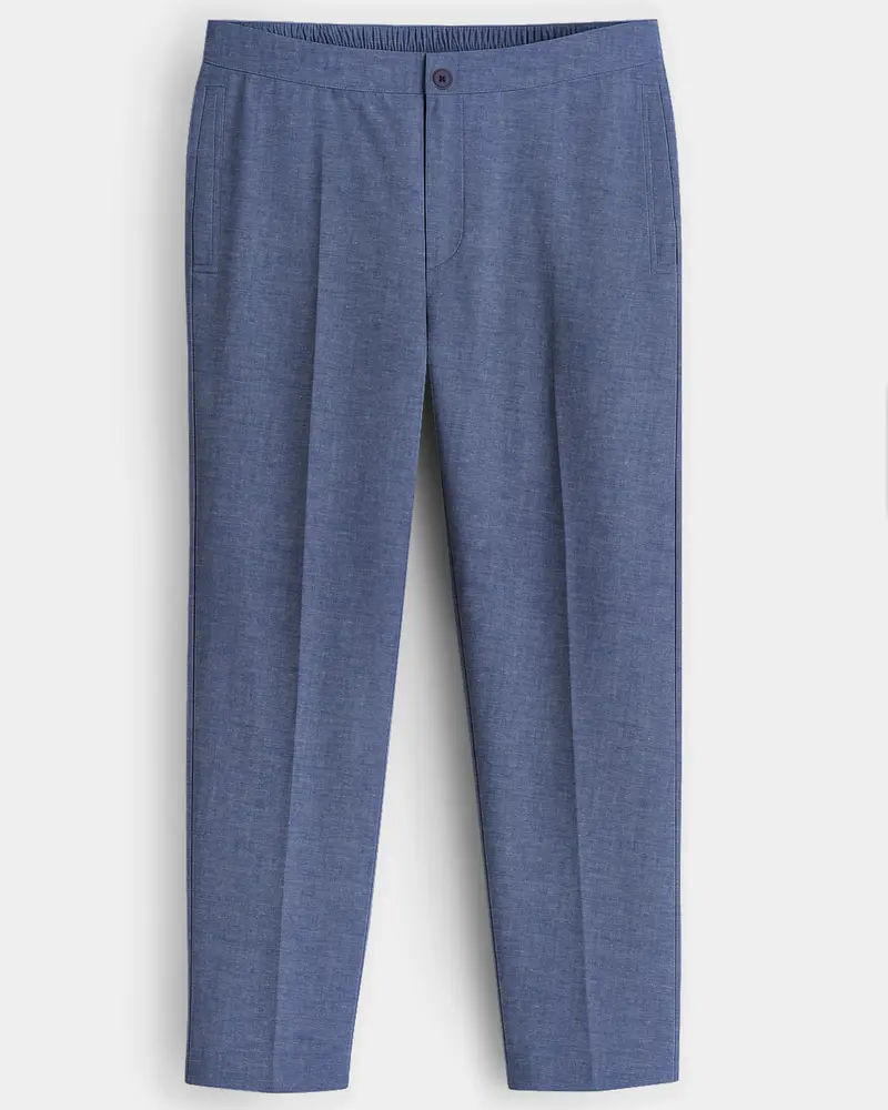 Denivell-Tuna Blue Super Soft Chambray Premium Cotton Lounge Pant 1