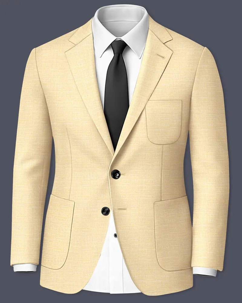 Derby Yellow Textured Single Breasted Sports Blazer 1