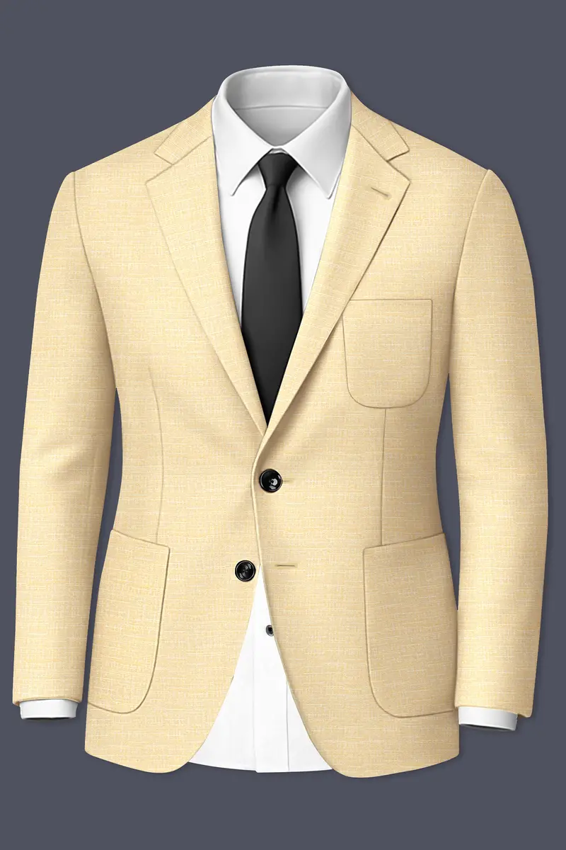 Derby Yellow Textured Single Breasted Sports Blazer 2