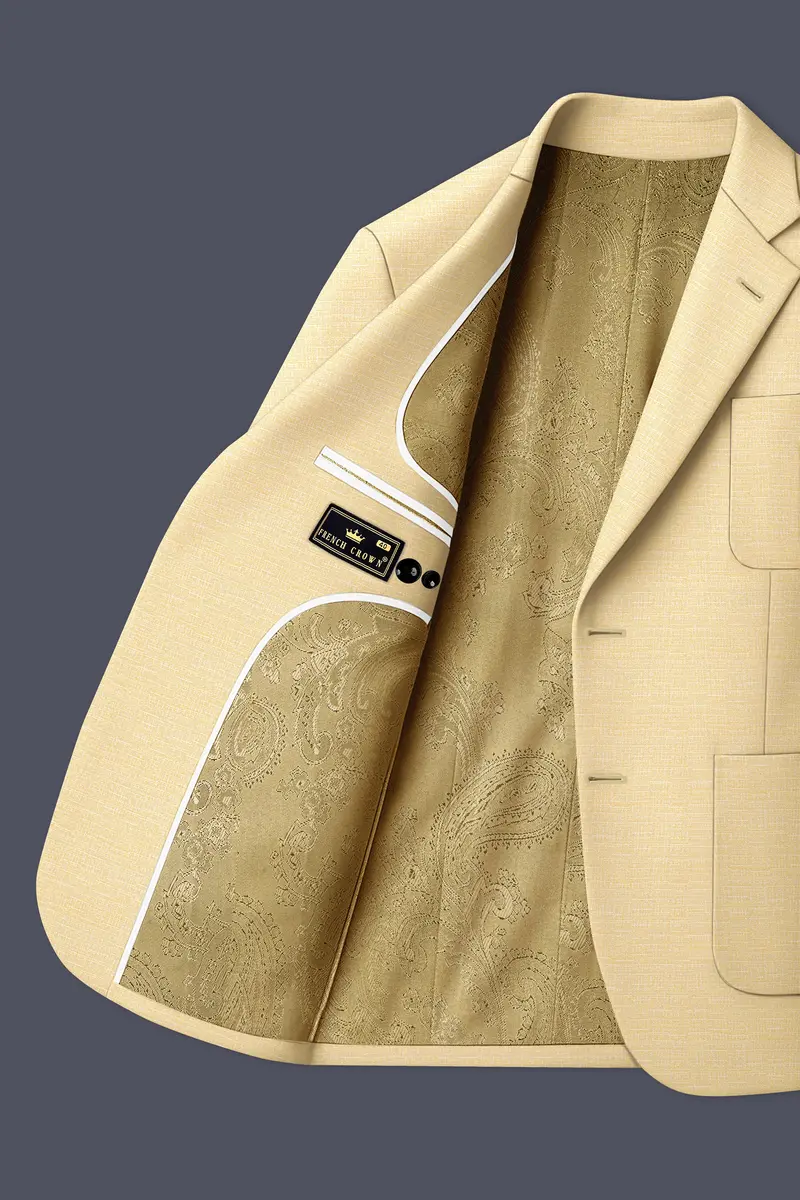 Derby Yellow Textured Single Breasted Sports Blazer 5