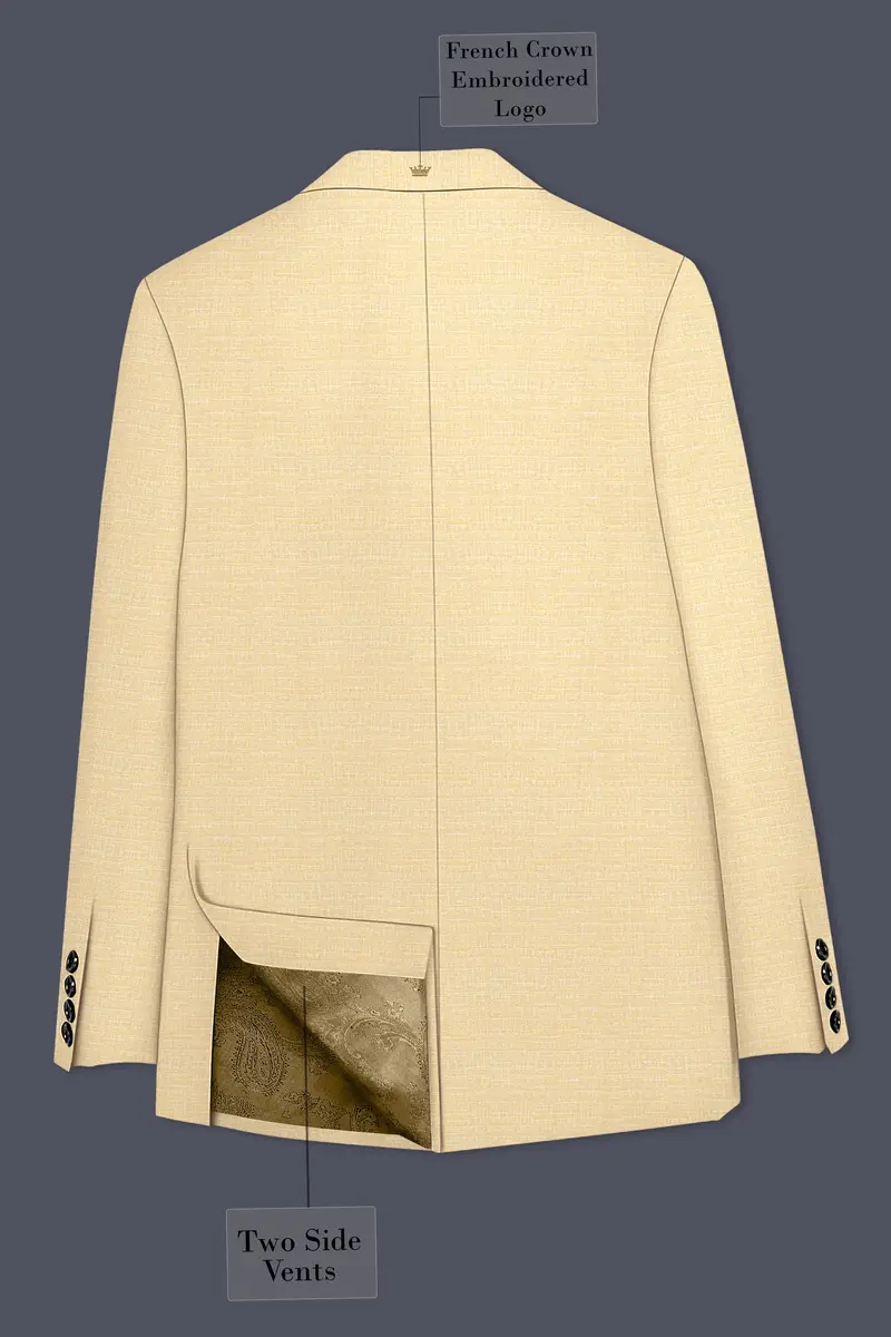 Derby Yellow Textured Single Breasted Sports Blazer 8