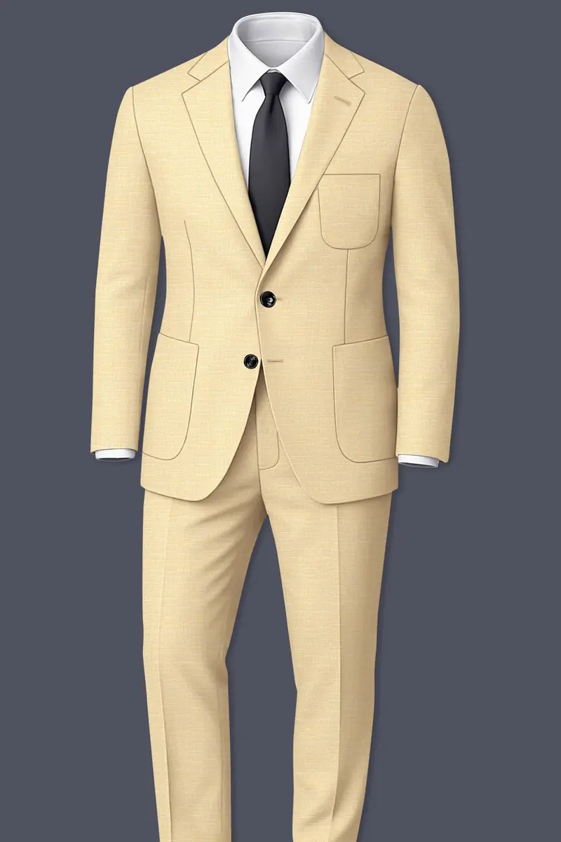 Derby Yellow Textured Single Breasted Sports Blazer 9