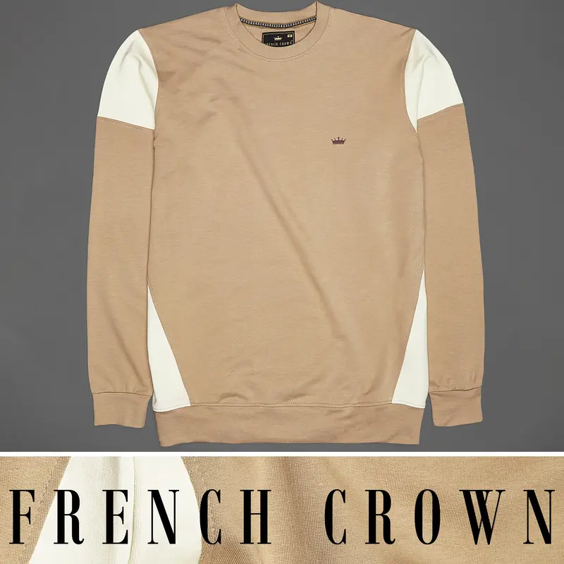 Desert Brown Block Pattern Full Sleeve Premium Cotton Heavyweight Sweatshirt 1