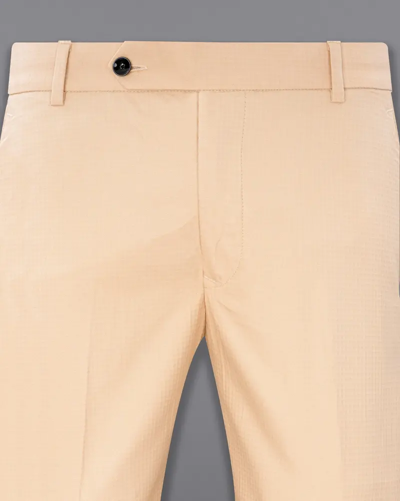 Desert Sand Cream Micro Checkered Pant 2