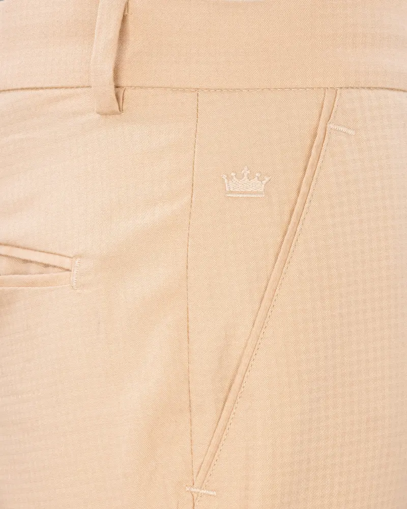Desert Sand Cream Micro Checkered Pant 5