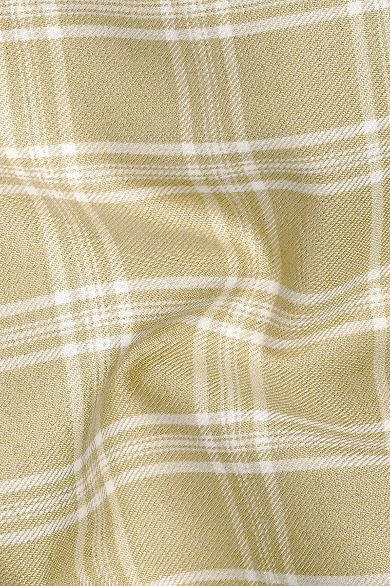 Desert Sand Cream Plaid Wool Blend Double Breasted Suit 3