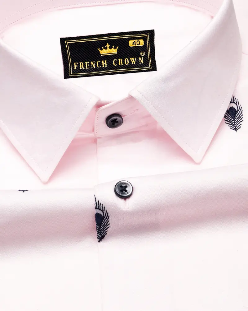 Desert Storm Peach Feather Textured Super Soft Premium Cotton Shirt 1