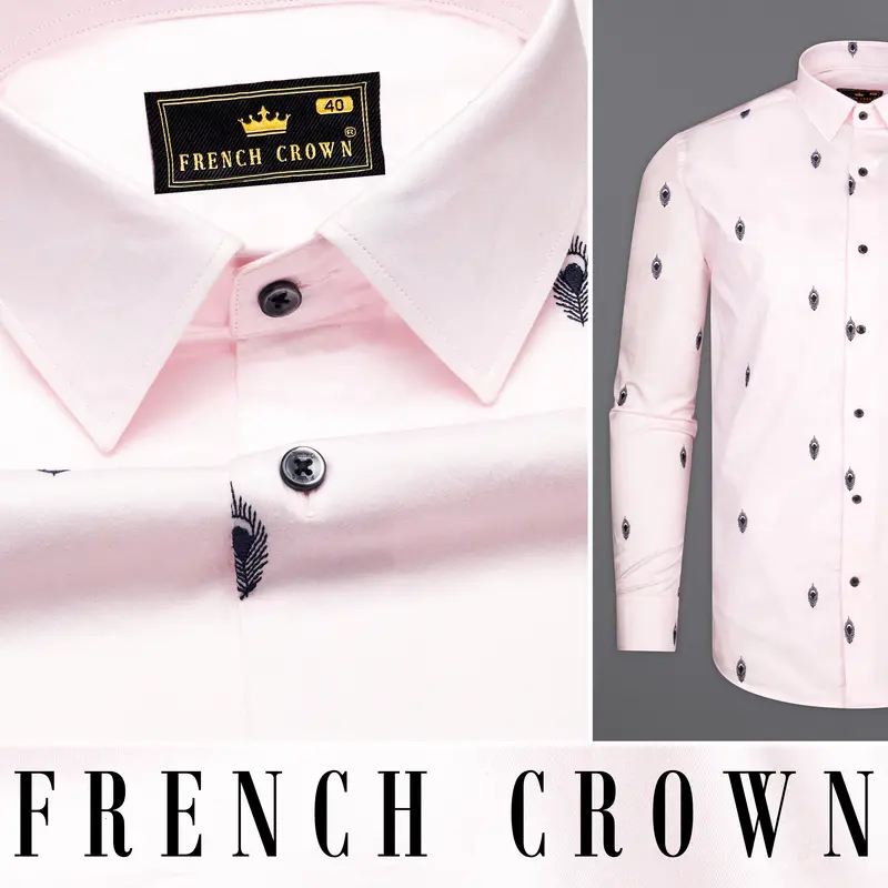 Desert Storm Peach Feather Textured Super Soft Premium Cotton Shirt 10