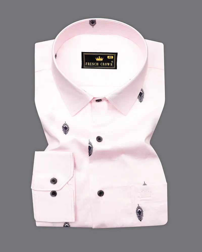 Desert Storm Peach Feather Textured Super Soft Premium Cotton Shirt 3