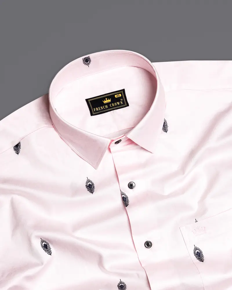 Desert Storm Peach Feather Textured Super Soft Premium Cotton Shirt 4