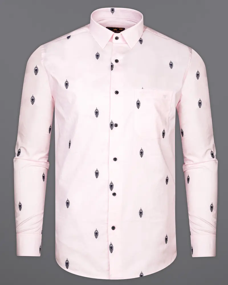 Desert Storm Peach Feather Textured Super Soft Premium Cotton Shirt 5
