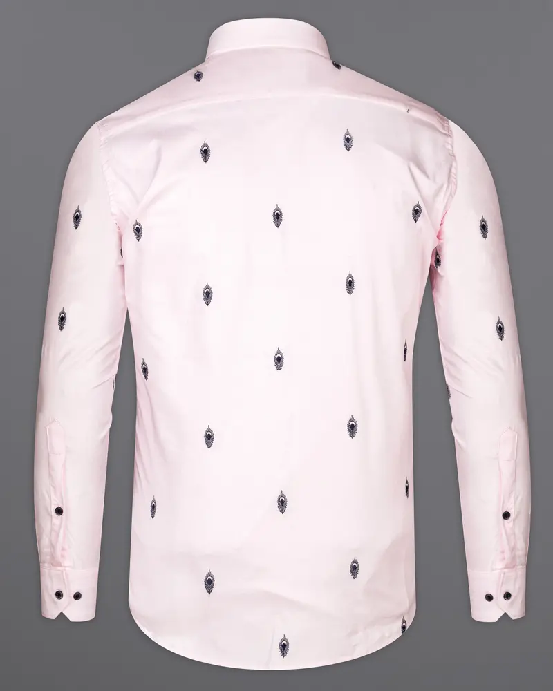 Desert Storm Peach Feather Textured Super Soft Premium Cotton Shirt 6