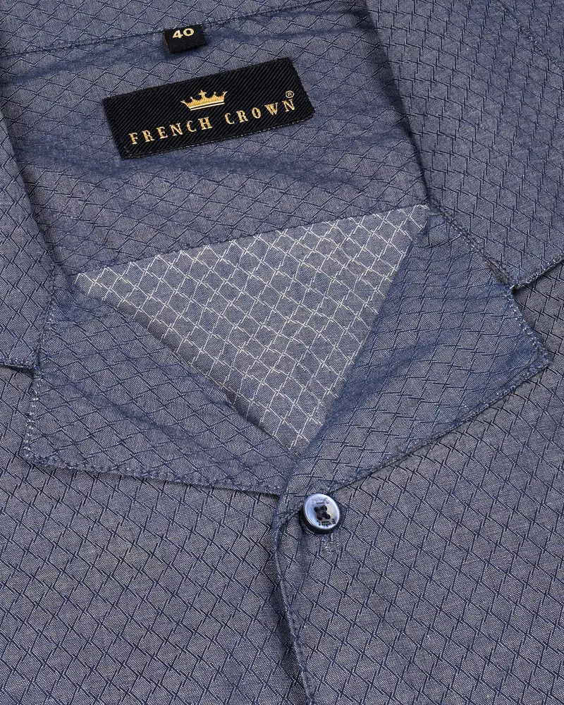 Dolphin Grey Dobby Textured Premium Giza Cotton Shirt 4