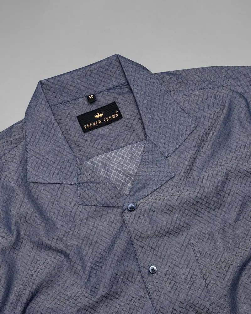Dolphin Grey Dobby Textured Premium Giza Cotton Shirt 5
