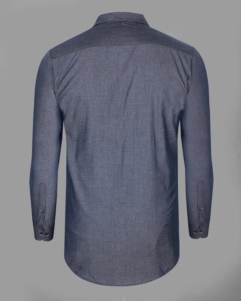 Dolphin Grey Dobby Textured Premium Giza Cotton Shirt 7