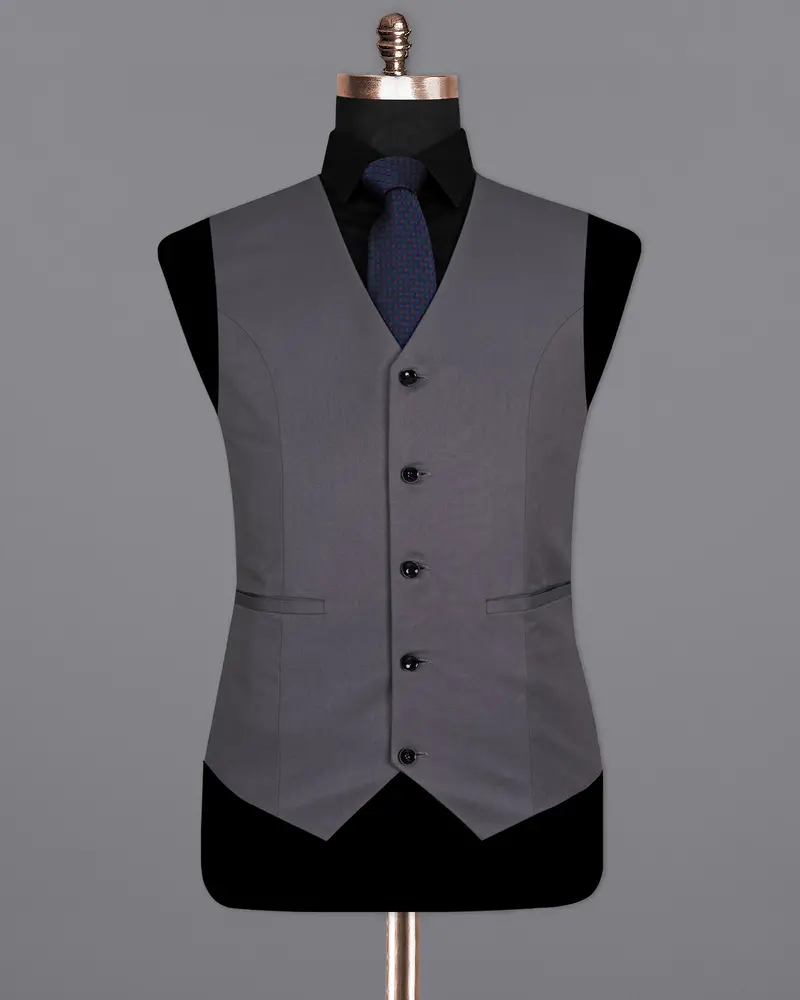 Dolphin Grey Wool Rich Waistcoat 2