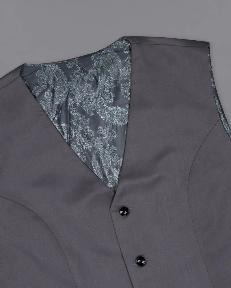Dolphin Grey Wool Rich Waistcoat 4