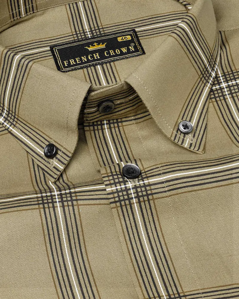 Domino Brown Plaid Royal Oxford Shirt 1