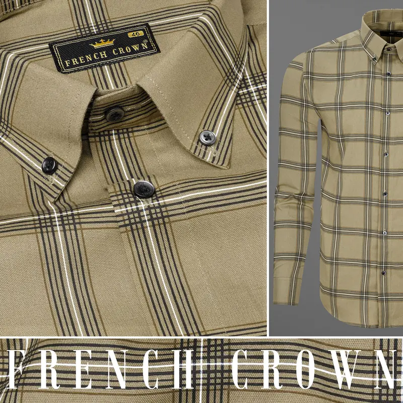 Domino Brown Plaid Royal Oxford Shirt 10
