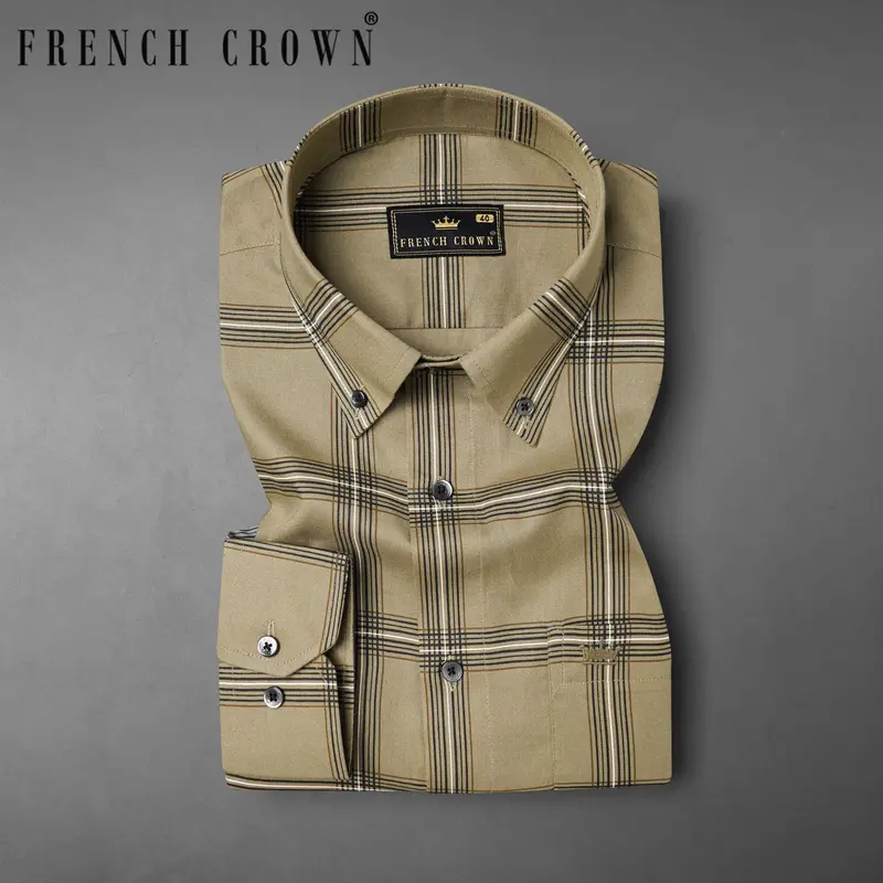 Domino Brown Plaid Royal Oxford Shirt 7