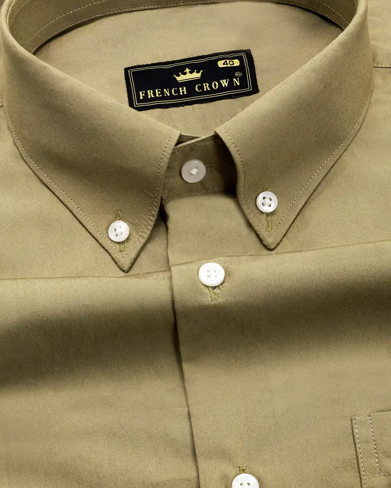 Domino Brown Super Soft Premium Cotton Button-Down Shirt 1