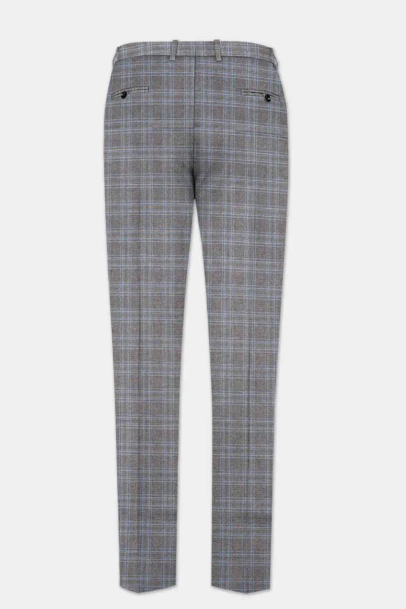 Dorado Blue With Casper Gray Plaid Wool Rich Pant 5