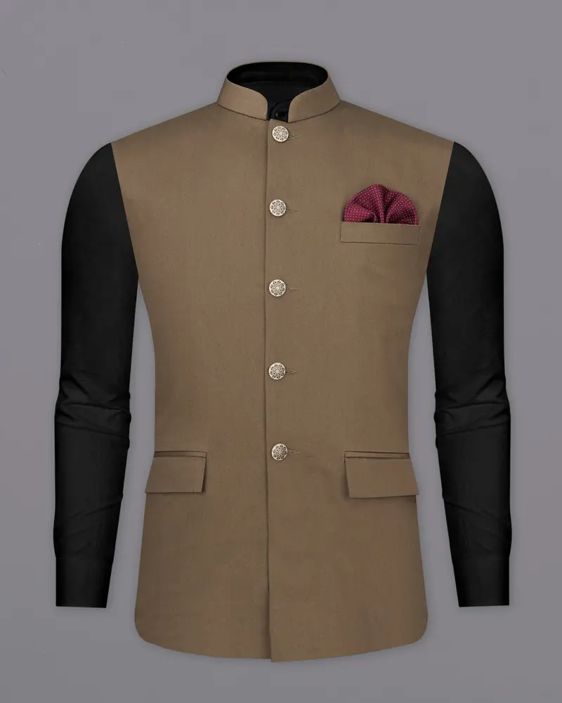 Dorado Brown Premium Cotton Designer Nehru Jacket 2