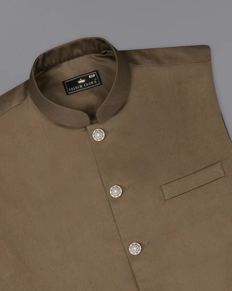 Dorado Brown Premium Cotton Designer Nehru Jacket 4