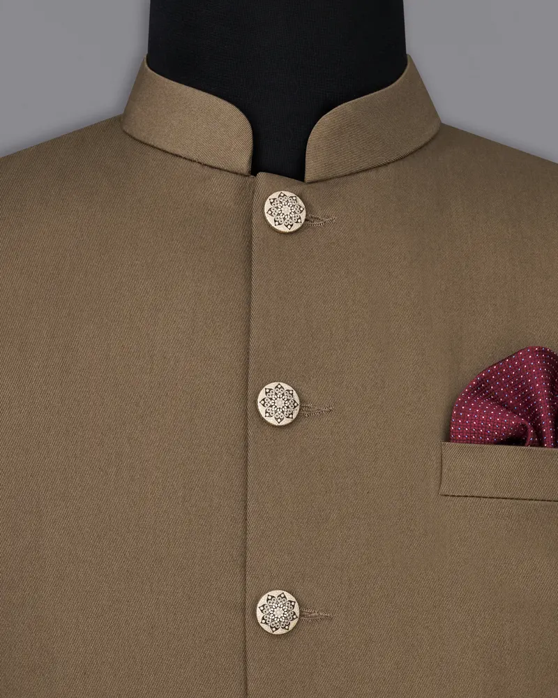 Dorado Brown Premium Cotton Designer Nehru Jacket 5