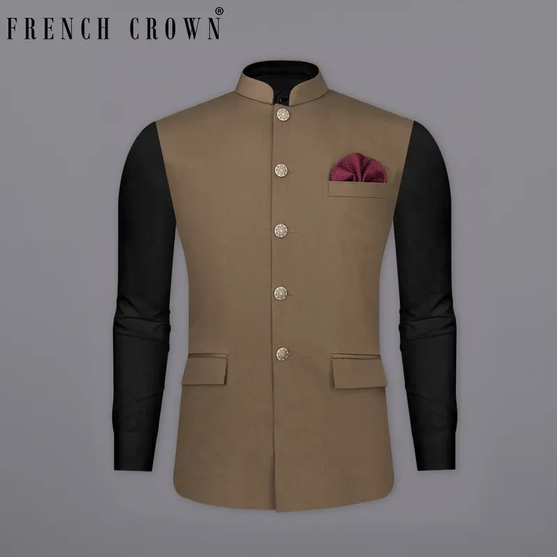 Dorado Brown Premium Cotton Designer Nehru Jacket 7