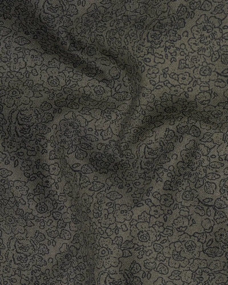 Dorado Green Ditsy Printed Dobby Premium Giza Cotton Shirt 2