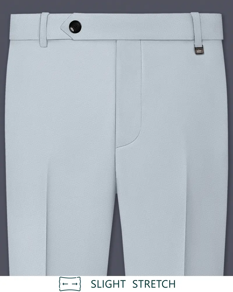 Dorian-Chalice Gray Slight Stretch Subtle Sheen Poly-Viscose Waistband Pant 1