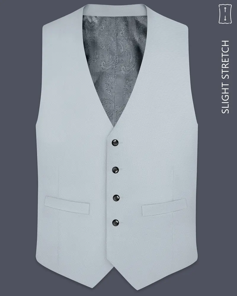 Dorian-Chalice Gray Slight Stretch Subtle Sheen Poly-Viscose Waistcoat 1
