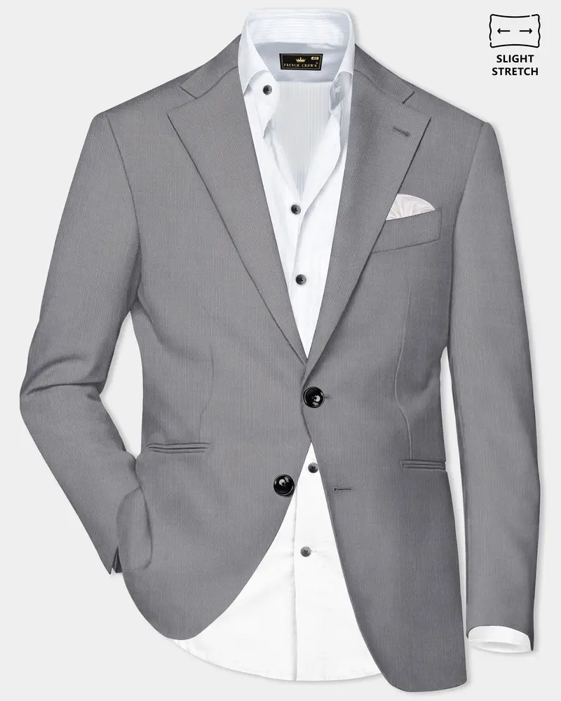 Dorian-Friar Gray Solid Wool Rich Single Breasted Slight Stretch Blazer 1