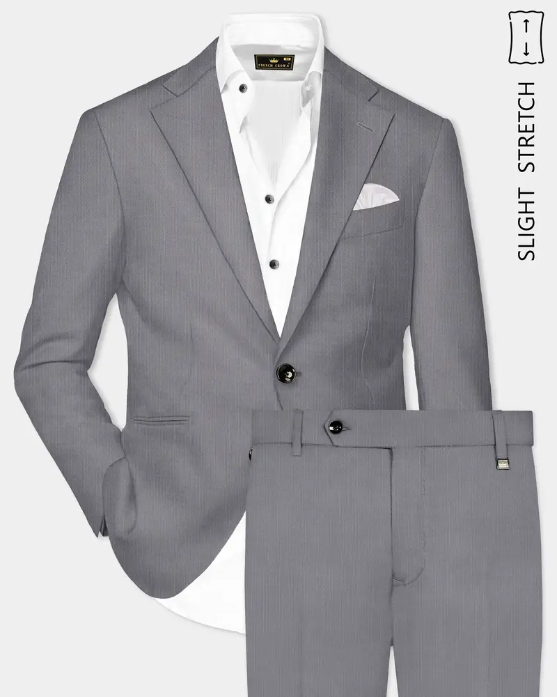 Dorian-Friar Gray Solid Wool Rich Single Breasted Slight Stretch Suit 1