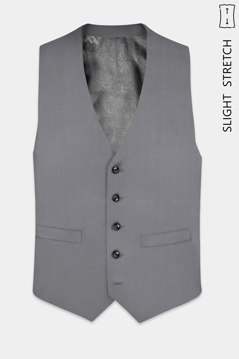 Dorian-Friar Gray Solid Wool Rich Slight Stretch Waistcoat 2