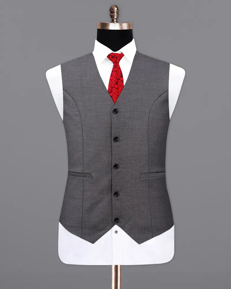 Dove Grey Wool Rich Waistcoat 2