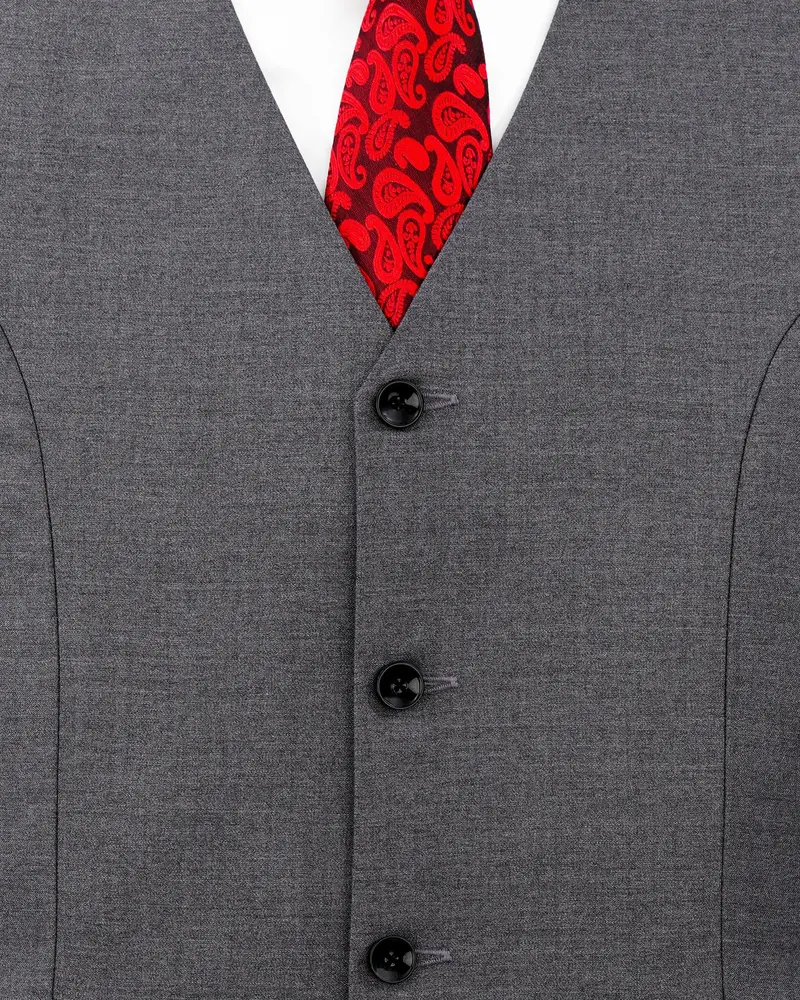 Dove Grey Wool Rich Waistcoat 5
