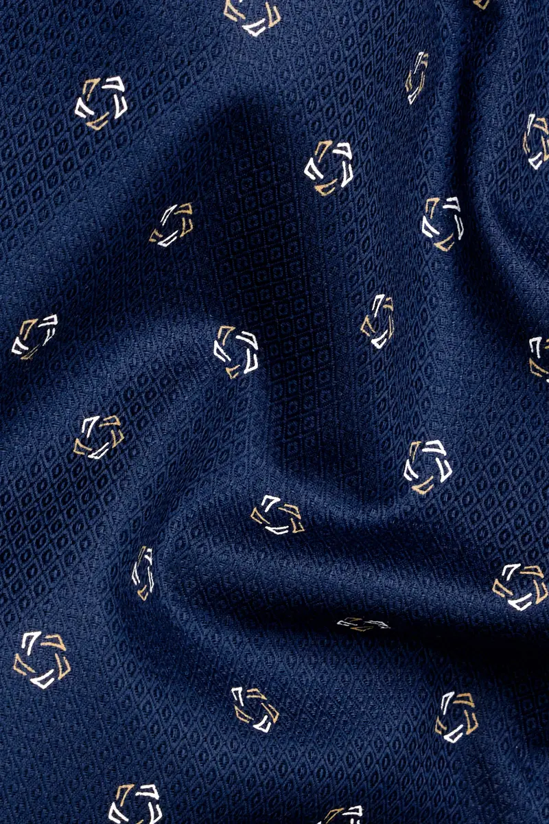 Downriver Blue Dobby Textured Premium Giza Cotton Shirt 2