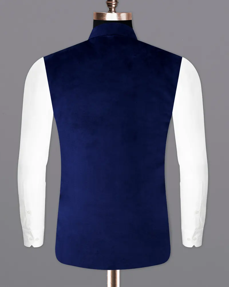 Downriver Blue Velvet Designer Nehru Jacket 6