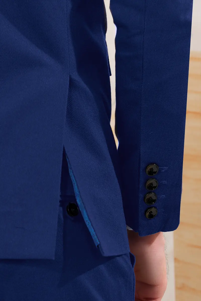Downriver Blue Wool Rich Single Breasted Blazer 4