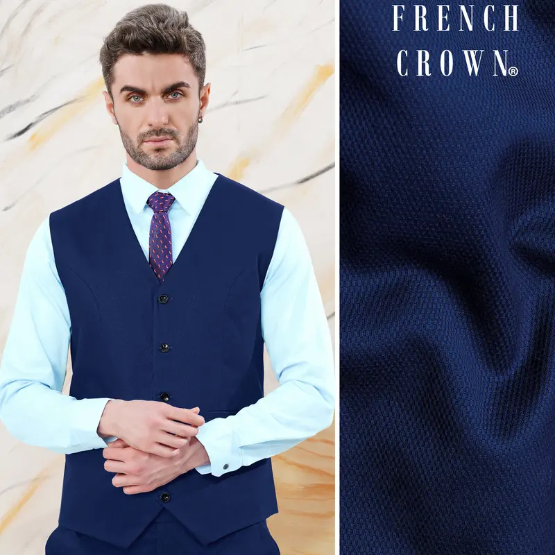 Downriver Blue Wool Rich Waistcoat 1